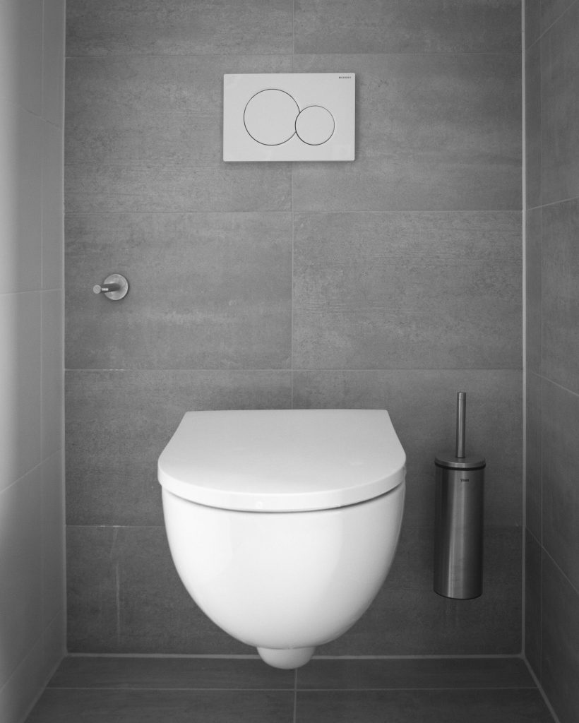 Close up of modern dutch bathroom interior